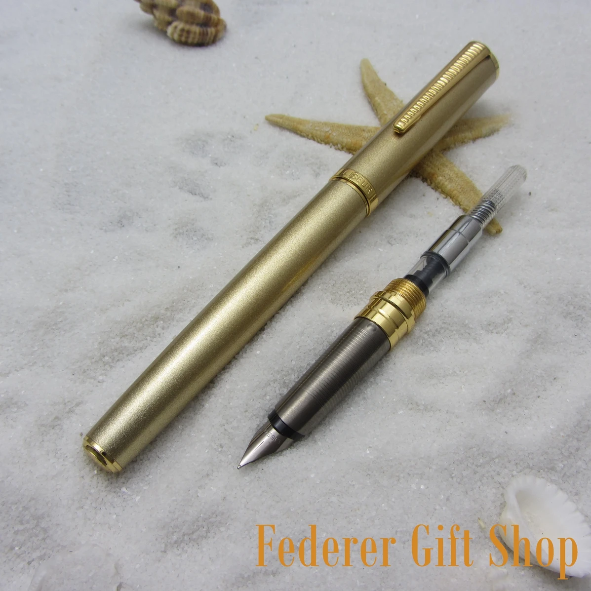 Liseur K225 перьевая ручка золотого цвета Уникальный перо металлический корпус подарок чернильная ручка 3 цвета на выбор