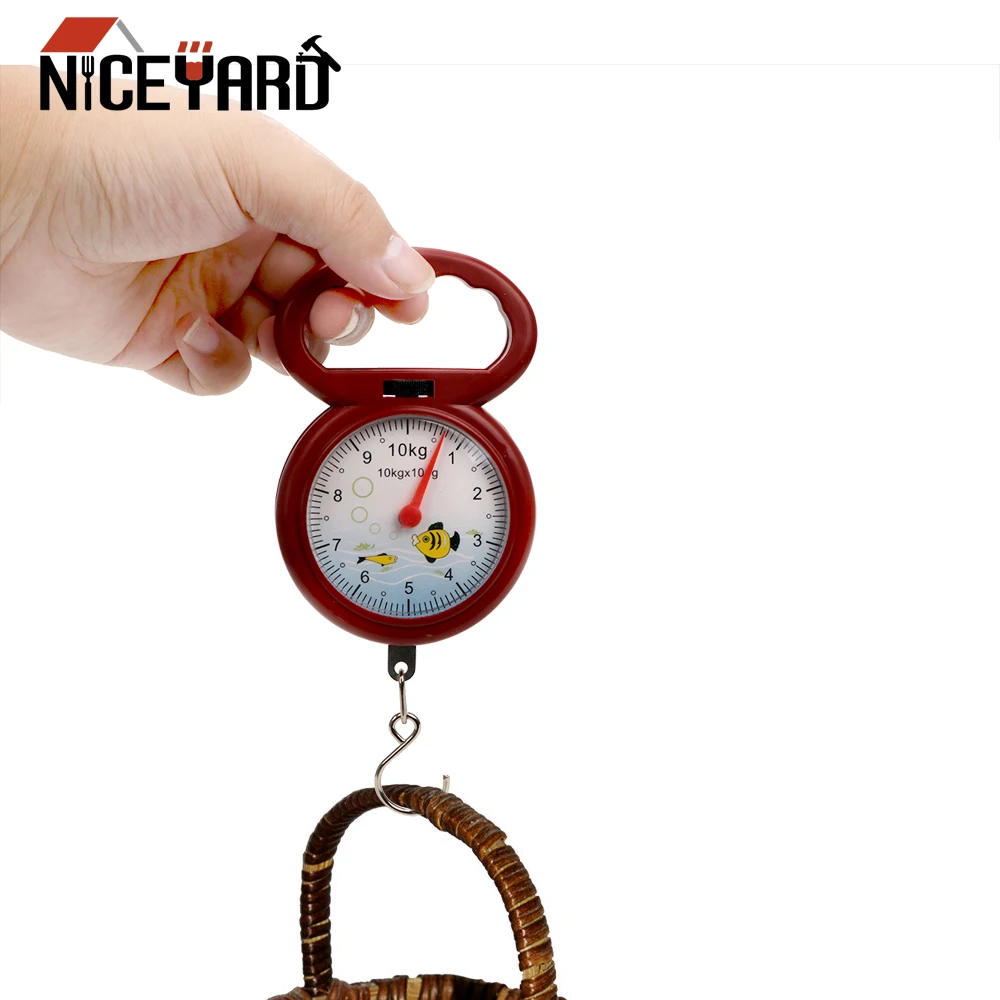 

NICEYARD Weighing Scales Mini 10kg for Fishing Pocket Luggage Pointer Hook Hanging Scales Portable