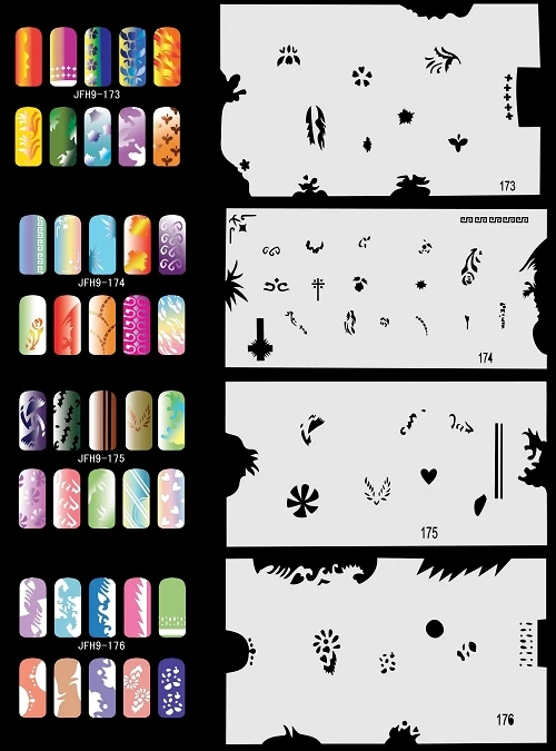 Colopaint пользовательские Аэрограф Дизайн ногтей набор трафаретов 9 с 20 Трафарет