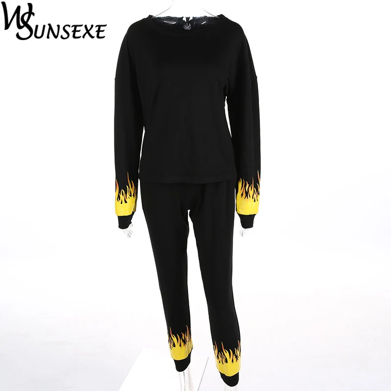 Комплект из двух предметов пожарные спортивные костюмы с принтом для женщин