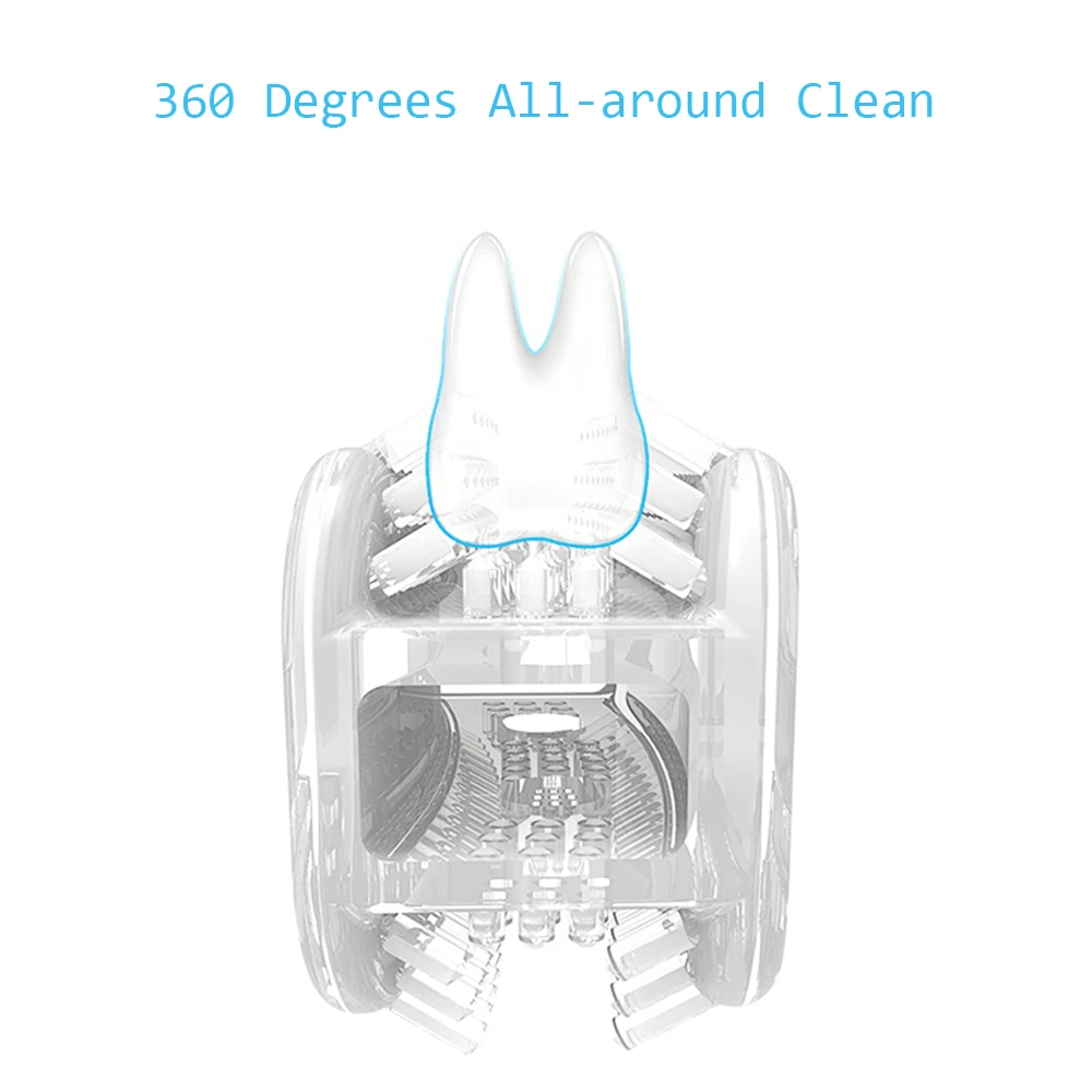 360 градусов ленивая Жевательная универсальная Чистящая зубная щетка Handsfree Мини Портативная отбеливающая зубная щетка