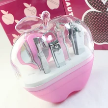 8 шт. Набор для маникюра и педикюра в форме яблока Инструменты Набор инструментов для ногтей зеркальные комплекты клиперов для ногтей Набор для путешествий милый резак для ногтей