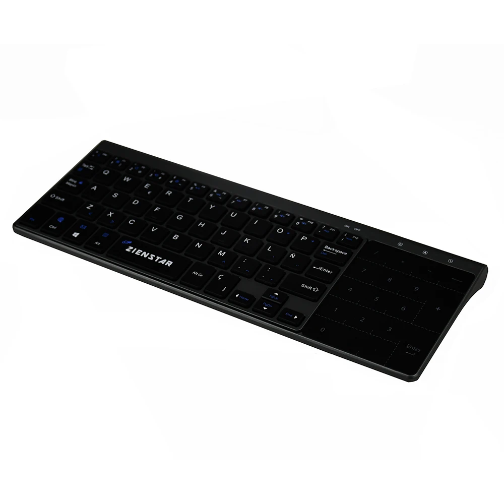 Goedkoop Zienstar Spaans 2.4 Ghz Draadloze Toetsenbord met Touchpad en Nummer Pad voor Windows PC, Laptop, Ios pad, smart TV, HTPC, Android Doos