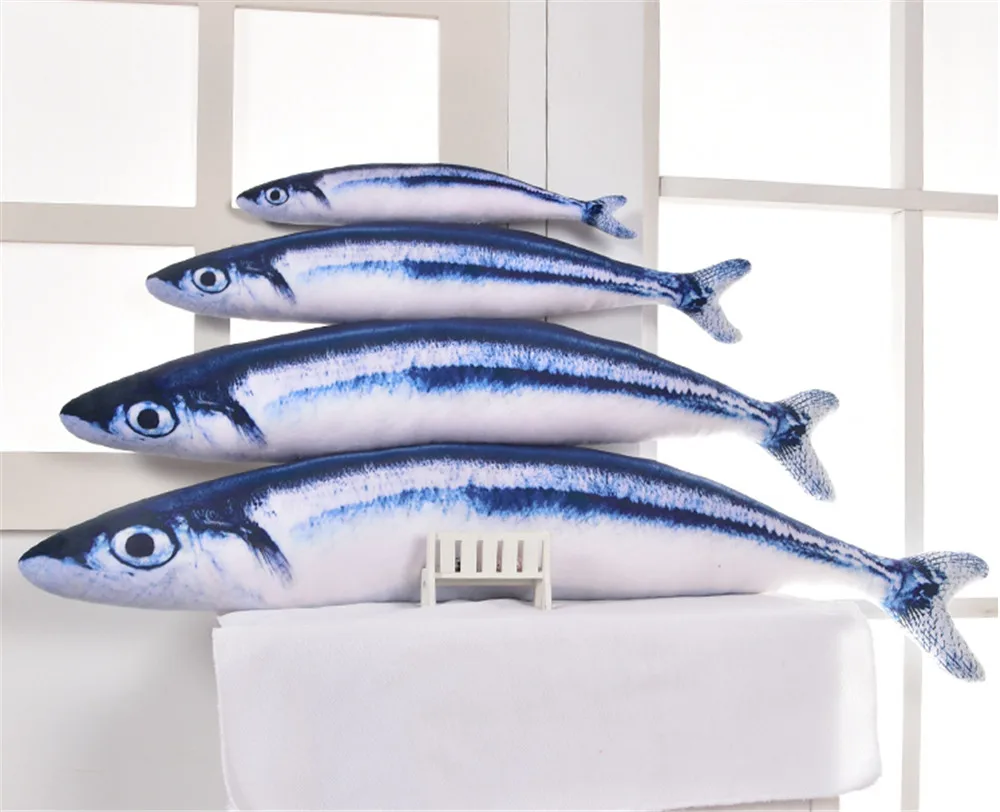 Fancytrader Big Kids Toys Sardines Fish Doll Soft Stuffed Giant 3D Printed Anime Fished Pillow Cushion for Children13