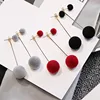 2022 Korean Drop Long Dangling Earrings Red Crystal Ball Cotton Pom Pom Earring Gold Statement Female Earring Pink Charm Jewelry ► Photo 2/6