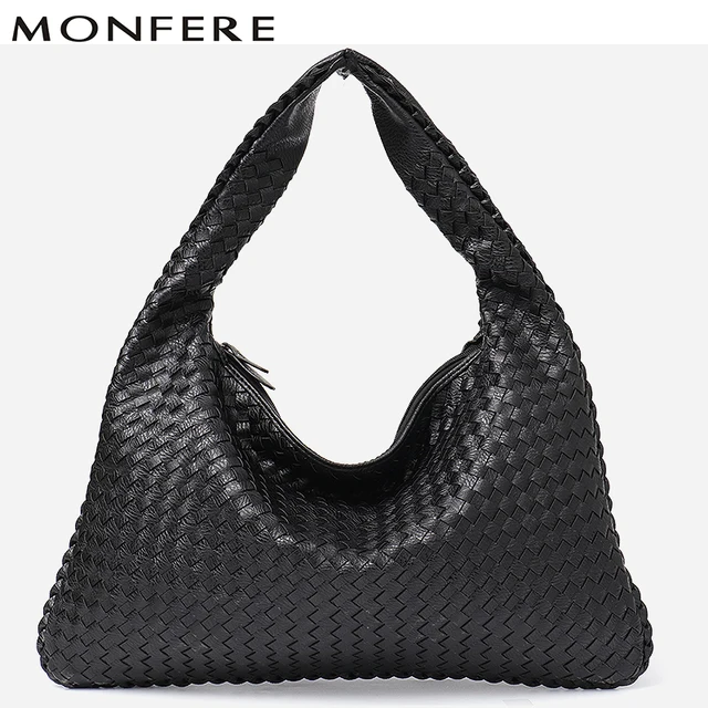 Monfere Brand Vegan Leather Hobo Bag Luxury Handmade Woven Handbags Monfere Brand Vegan Leather Hobo Bag Luxury Handmade Woven Handbags Women Bags Designer High Quality Las