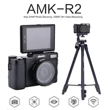 Amkov amk-r2 24mp 3 “CMOS Экран HD 1080 P Цифровые камеры 180 градусов USB вращающийся видеокамера широкоугольный объектив + штатив + card reader
