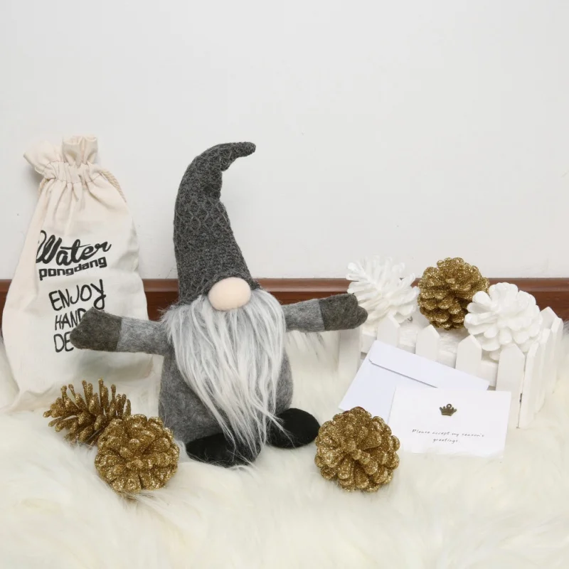 Ручной работы обнять шведский Рождество эльф плюшевые куклы подарок на день рождения украшения дома праздник украшение стола белый серый