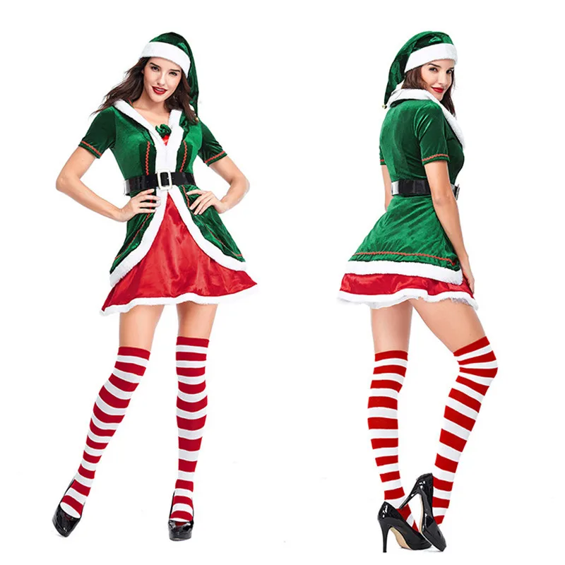 Cosplay&ware Sladuo Adult Costume Santa Clausampsexy Girl Christmas Costumes Couples Elf Set -Cosplayware Store