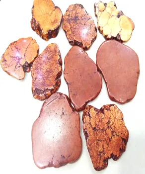 

20-50mm Brass Brown Turquoise Gemstone Slices Slabs,Freeform Turquoise Stone Full strand 16inch