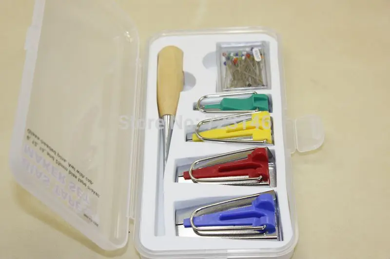 Sewing Tools Bias Tape Makers Set for Patchwork 1/4"( 6mm) Green 1/2"(12mm) Yellow 3/4"(18mm) Red 1" (25mm) Blue for pfaff singe