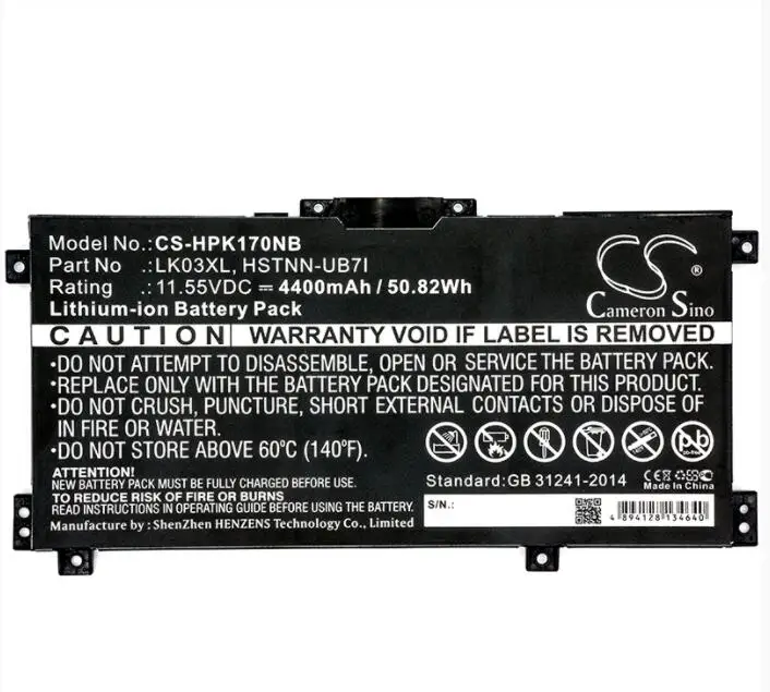 Cameron sino 4400 mAh Батарея для hp Envy 17 м-AE0XX 916814-855 HSTNN-UB7I LK03XL TPN-W127 Тетрадь, ноутбук Батарея