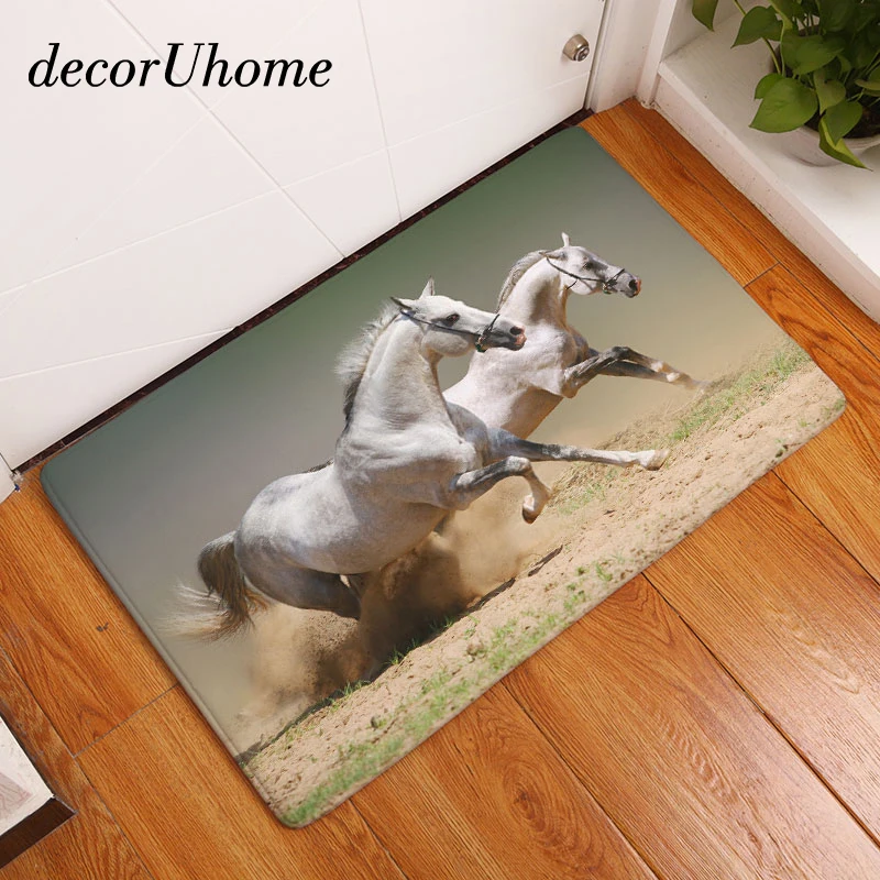 

decorUhome Wholesale Anti-Slip Floor Mat Waterproof Running Horse Carpets Bedroom Rugs Decorative Stair Mats Home Decor Crafts