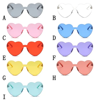 

Fashion Heart Sunglasses Women Vintage Ladies Pink Sunglass UV400 New Brand Designer Transparent Glasses Eyewear For Women