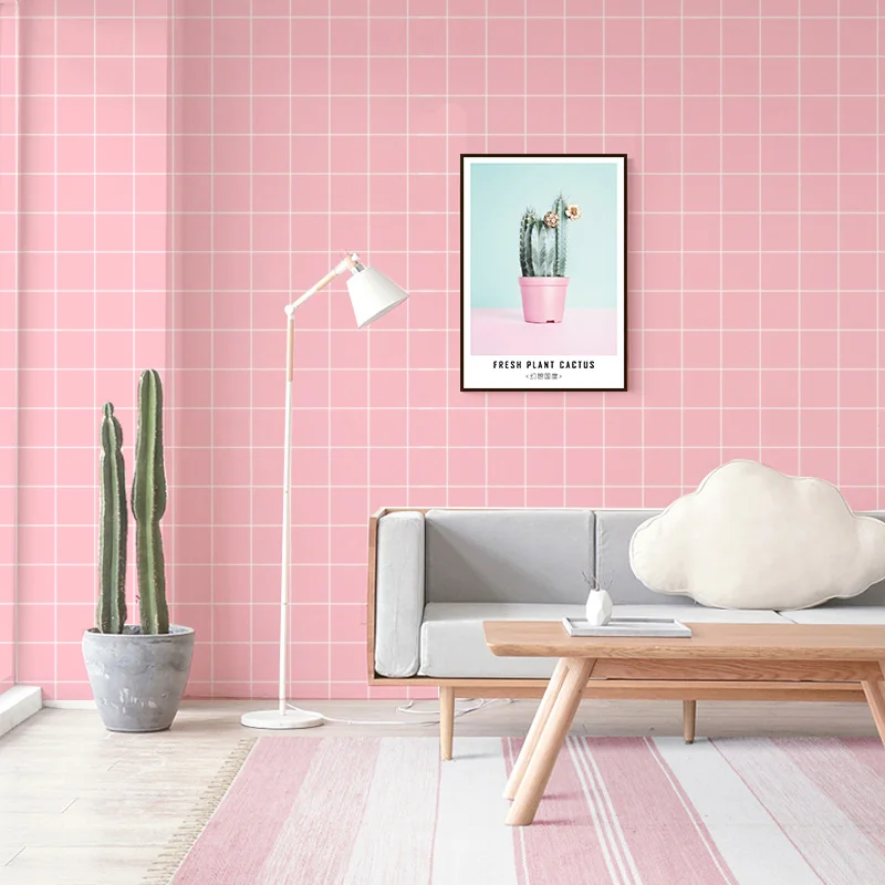 Pink Plaid Dormitory Desk Wall Stickers Solid Color Wallpaper For Kids Room Princess Room Girls Bedroom Self adhesive Wall Paper Pink Plaid Dormitory Desk Wall Stickers Solid Color Wallpaper For Kids Room Princess Room Girls Bedroom Self adhesive Wall Paper