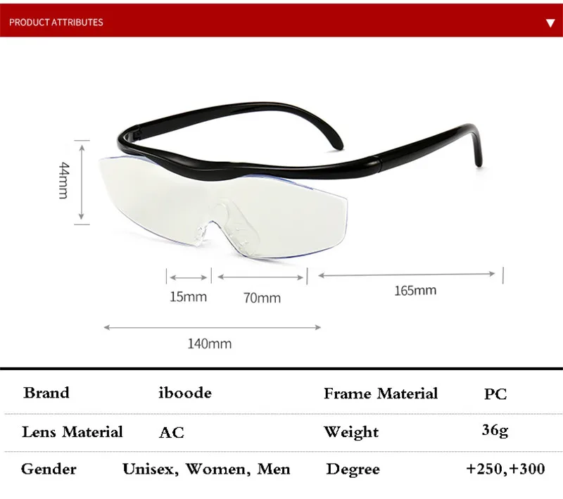 ТВ продукт, большое видение, Взрывные модели, зум 1,6 раз, 1,8 раз, анти-синее, одно увеличительное стекло, UV400 очки для чтения+ 250+ 300