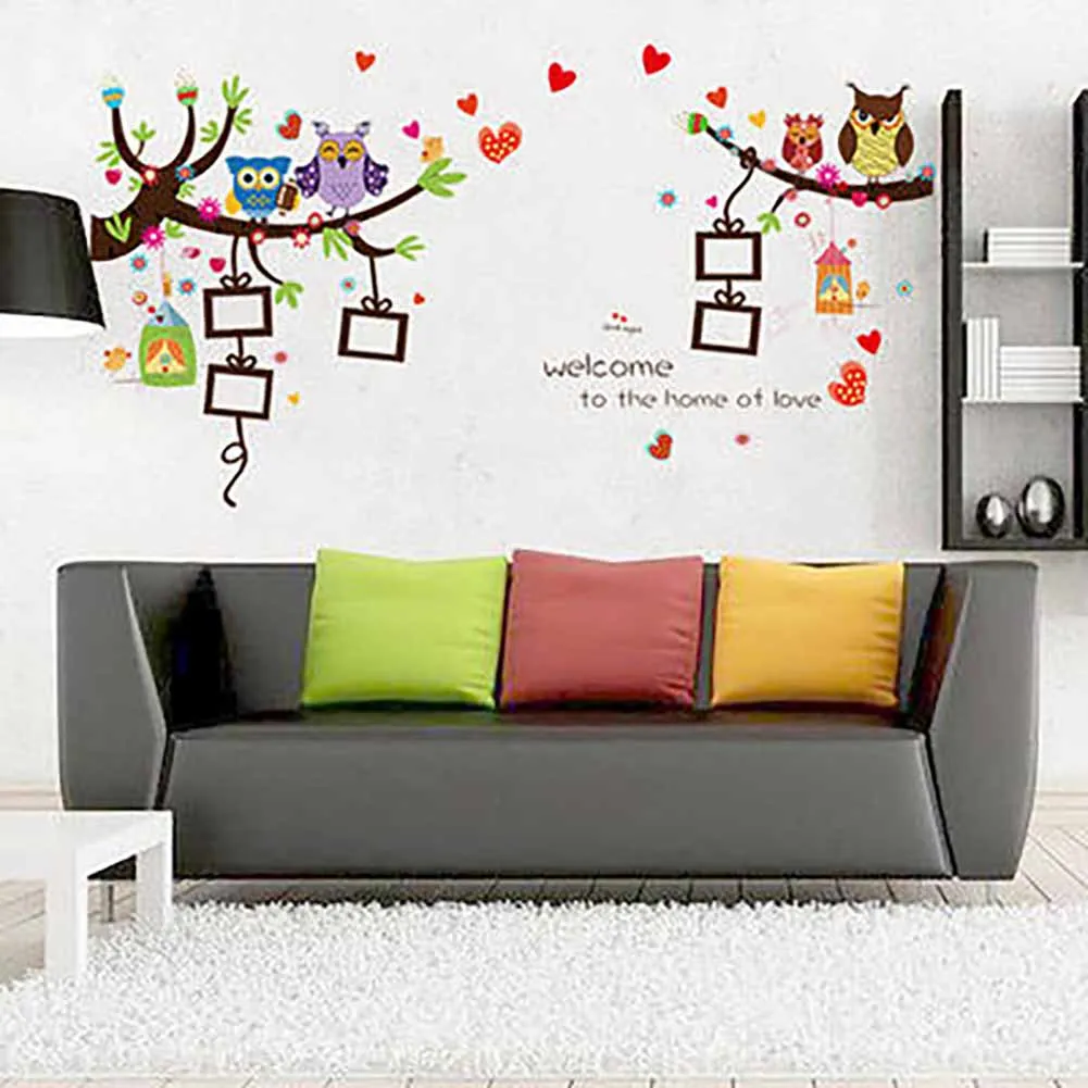 

Love Heart Tree Owl Photo Frame Wall Stickers Removable Vinyl Art Home Decal NEW