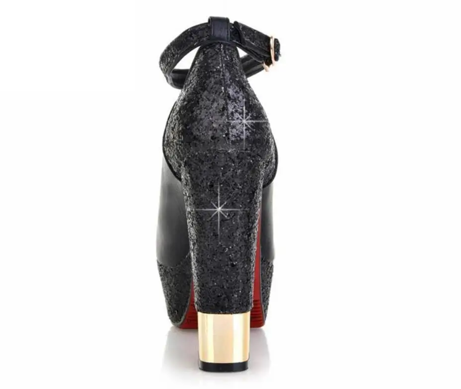 Rough with super high heel shoes fashion Paris new autumn wedding shoes Super high heel thick with nightclub COS princess shoes