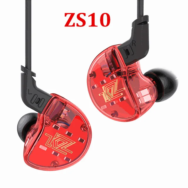 

KZ ZS10 4BA+1DD Hybrid In Ear Earphone HIFI DJ Monito Running Sport Earphone 5 Drive Unit Headset Earbud 2PIN 0.75mm ZS6 ZS5 zst