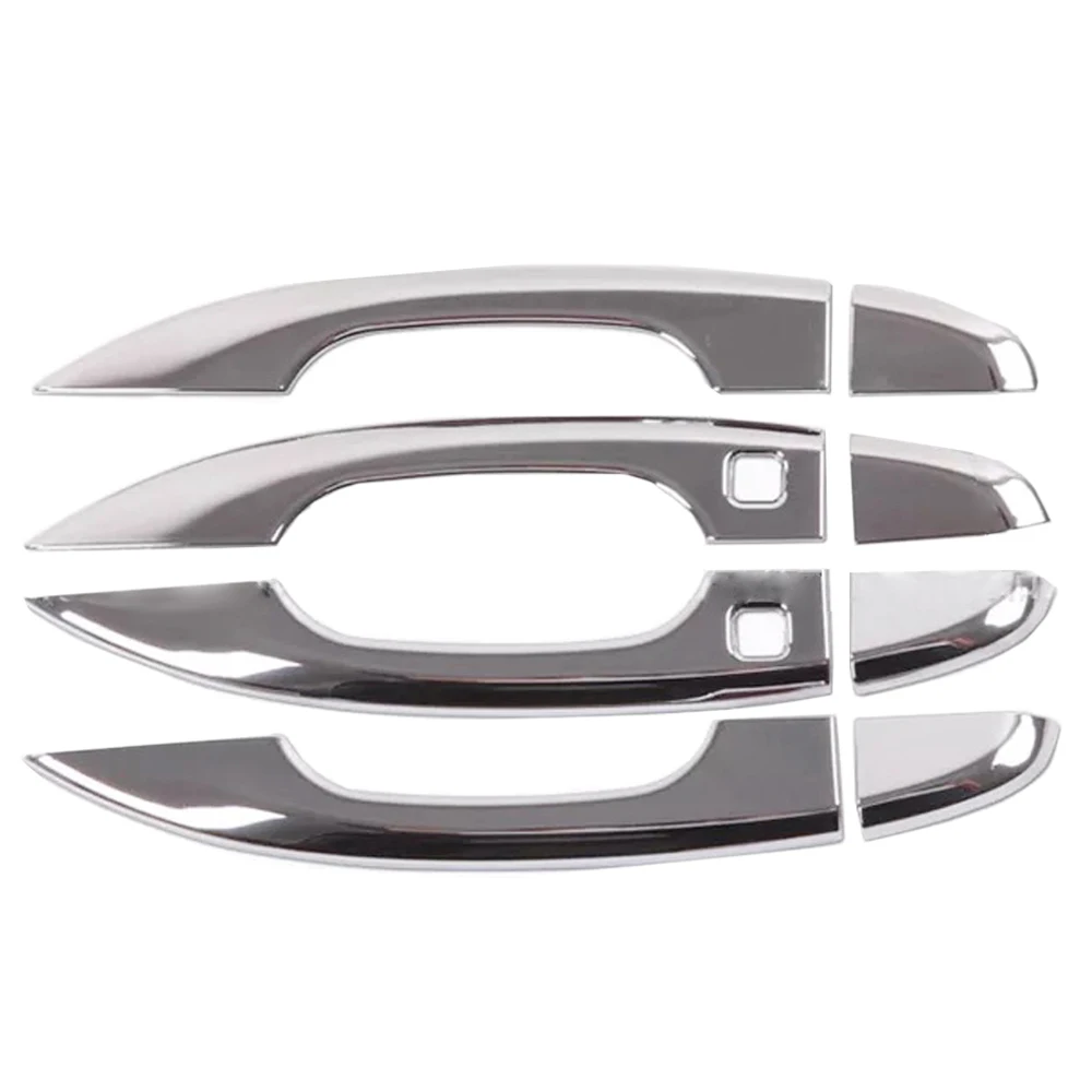 Chrome ABS Side Door Handle Cover Trim With Smart Key Holes 8pcs
