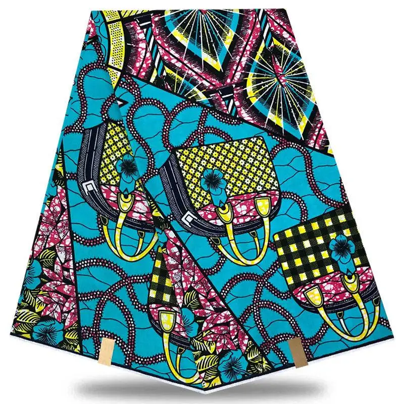 

100% Cotton Printed Fabric dutch Dutch Wax 2019 Dutch Wax African Wax Dutch 6 yards For Ankara Women Dresses XDE12