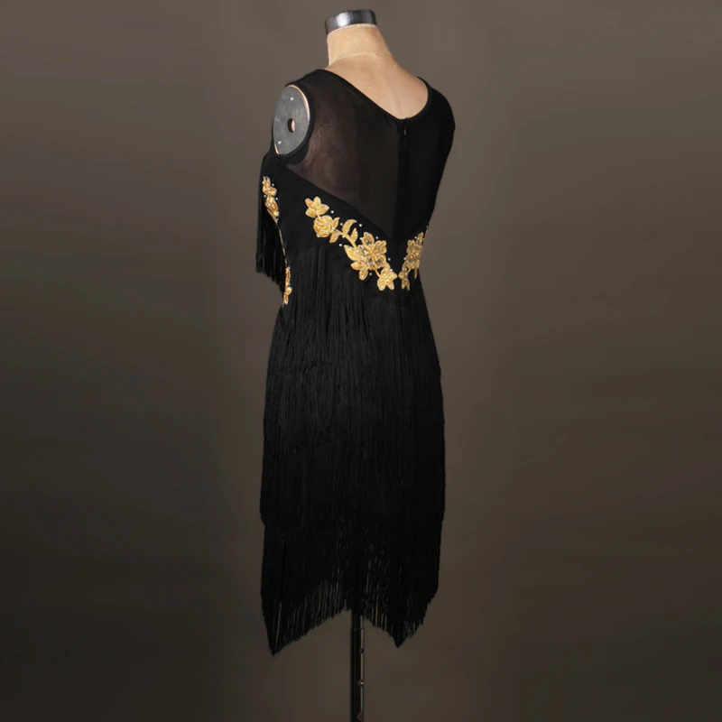 Платье для латинских танцев для девочек бальная Женская юбка с бахромой Сальса Румба Самба ча Vestido одежда для танца живота костюм с бриллиантами