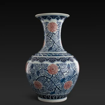 

Jingdezhen ceramic Hand Painted Antique Blue And White Porcelain Large Vase Decoration Home Handicraft ancient antique blue vase