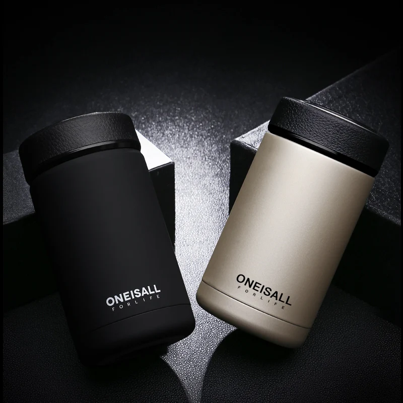 Baratos Termo botella taza de café termo taza de vacío de acero inoxidable taza de café portátil termo de agua de conducción 400ML