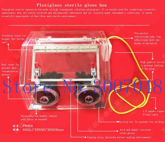 Plexiglass Glove Box Aseptic Operation Box Nitrogen Glove Box