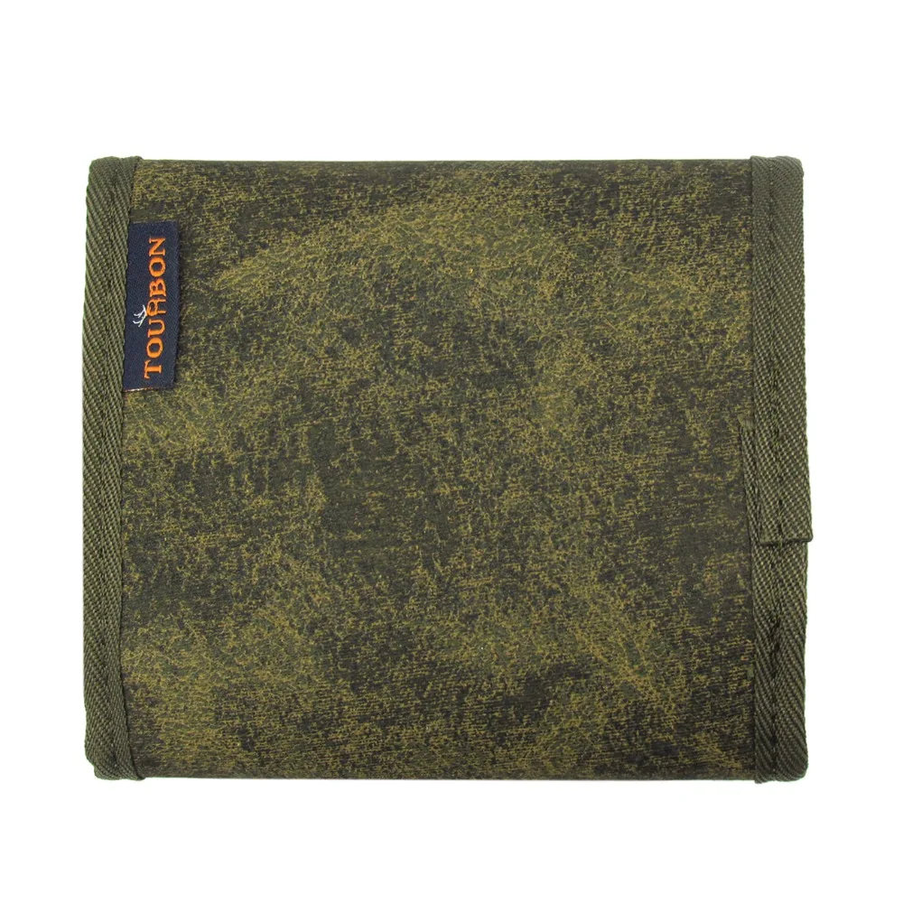 Tourbon, винтажные аксессуары для рыбалки, зеленый Холщовый кожаный бумажник для рыбалки, маленький чехол, сумка для хранения
