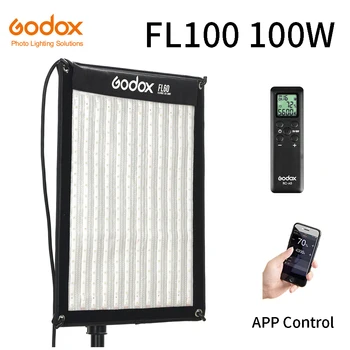 

Godox 100W FL100 Portable LED Video Light Rollable Cloth Lamp with Controller + Remote Control + X-shape Support +Mobile APP