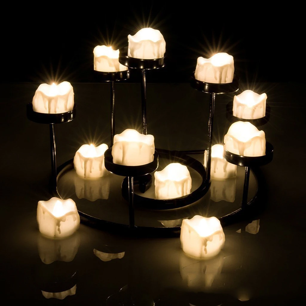 Electric LED Flameless Tealight Candle for Wedding Party Holiday Warm White