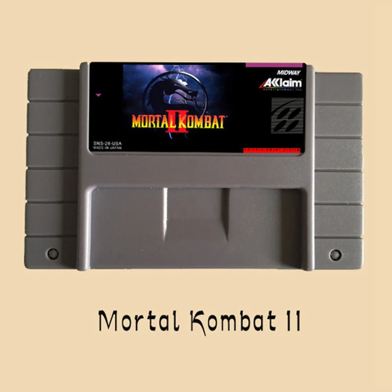 Mortal Kombat 2 (Mortal II) 16-битная большая серая игровая карта для NTSC игрового игрока |