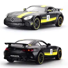 1:32 Сплав Benz AMG GT GTR оттягивающая литая под давлением модель автомобиля со звуковым светильник MINIAUTO игрушечный транспорт игрушки для детей Hotwheels