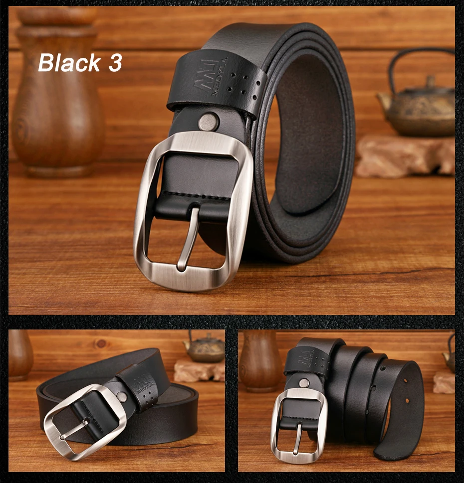 MEDYLA High Quality Genuine Leather Belt Luxury Strap Men Jeans Casual ...