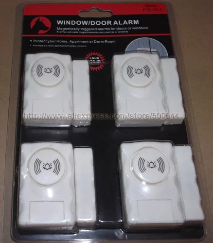 

4 in 1 Wireless Magnetic Sensor Window Door Alarm Entry Safety Burglar Doorbell with Retail Package & 2 Sets/Lot Free Shipping