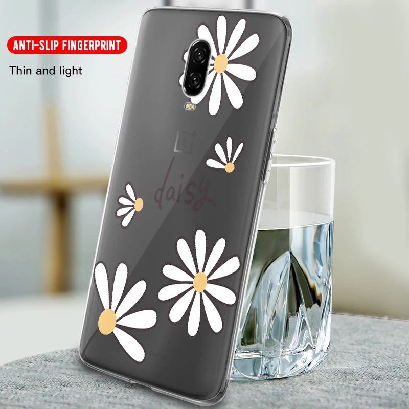 

Flowers Pattern TPU Clear Phone Case For Oneplus 7 Pro 6t 6 7Pro 1+7 Oneplus7 One plus 7 Pro 6T Astronaut Back Cover Cases Coque