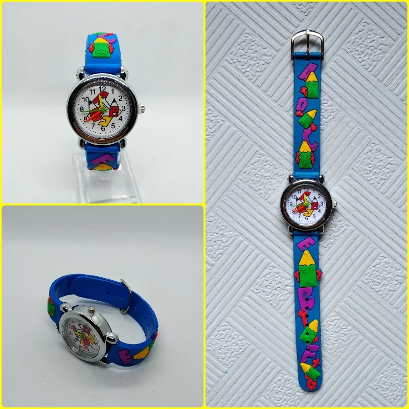 Студент арабские цифры Детские Кварцевые часы ребенок силиконовые часы карандаш узор Дети наручные часы подарок для мальчиков и девочек