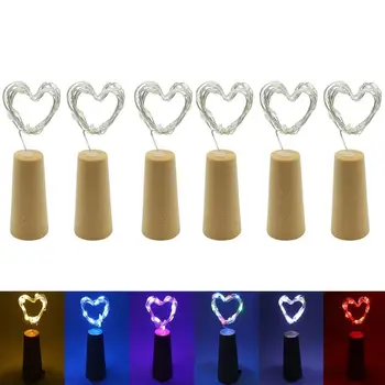 

Wine Bottles String Lights, 6 pcs 20 LED Fairy Starry String Light with Bottle Stopper for Glass Craft Bottle Christmas Wedding