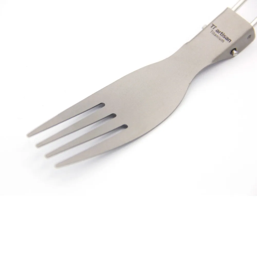 Tiartisan Titanium Foldable handle Fork Camping Cutlery Portable Picnic Tableware Ta8003