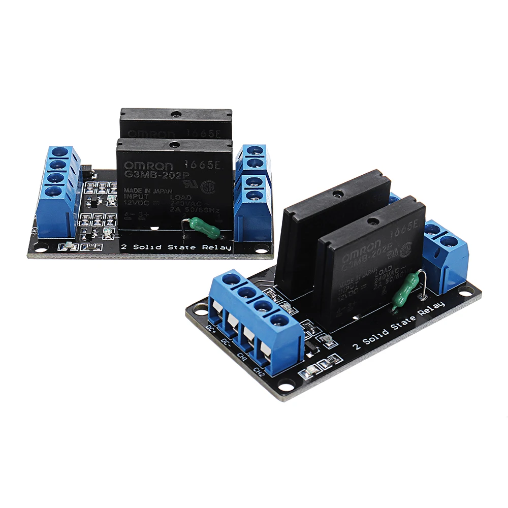 

2 Channel DC 12V Relay Module Solid State High and low Level Trigger For Arduino 240V2A