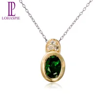 Lohaspie бриллиантовое ювелирное изделие 9 к желтое золото натуральный хром диопсид романтическая подвеска ювелирное изделие с драгоценным камнем для подарка на день рождения Новинка
