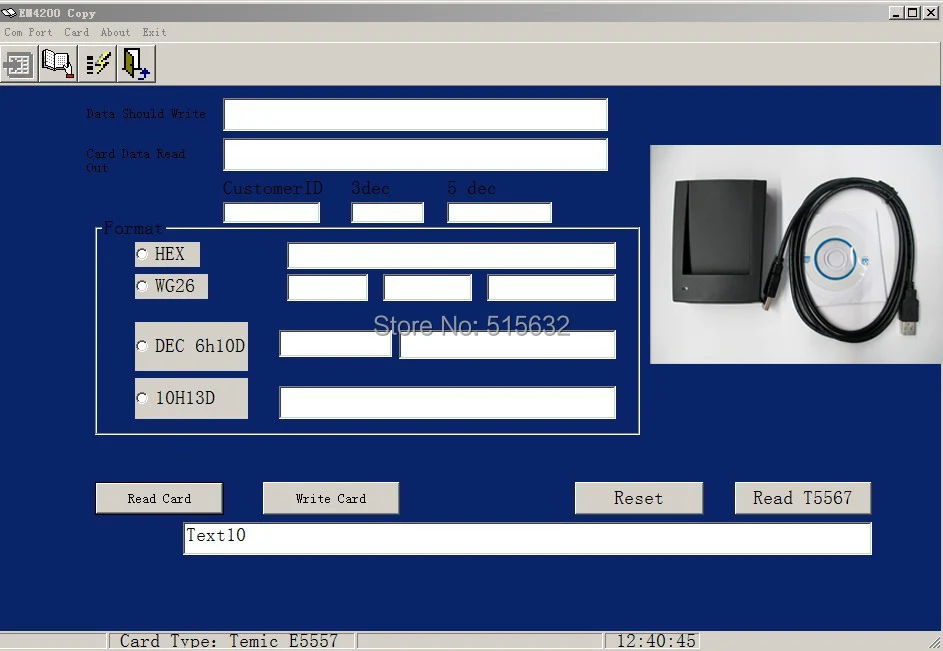 

125KHz EM4100 / EM4200 T5577 card Reader & Writer/Programmer, copy ID access control +gift tag card