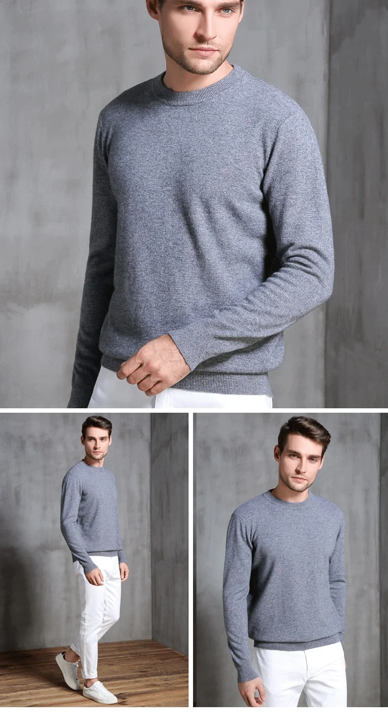 8Colors Winter Sweater Men Pure Cashmere Knitted Pullover Winter New Warm Fashion Oneck Jumpers Man Top Thick Male Clothes