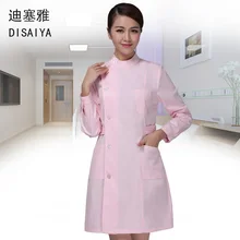 Длинный рукав, одежда медсестры, зимний воротник-стойка, толстый женский o-образный вырез, пальто, медицинские услуги, халаты, белый, синий, розовый цвета