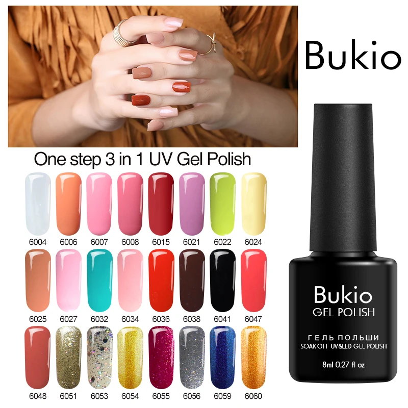 Bukio Лидер продаж Professional один шаг 3 в 1 лак для ногтей полу постоянный длительный не