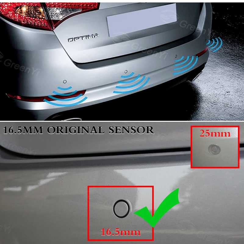 4 шт./лот авто парковочная Сенсор s 16 мм регулируемый плоский радар Сенсор автомобиля парктроник помощь с 2 Pin вилкой/корейский производитель кабелей+ сверло
