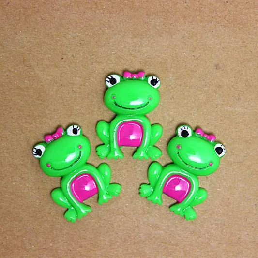 

10pcs Kawaii Resin Animal Frog Flatback Cabochon DIY Scrapbook Hair Bow Center,20*27mm