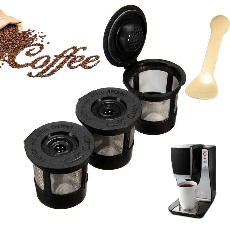 3pcs/Set Plastic Coffee Filters Strainer Basket Coffee Capsule For