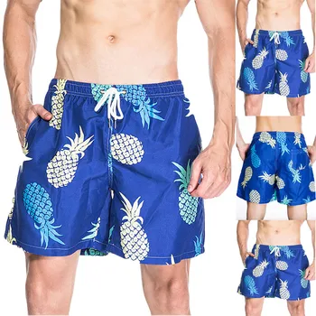 

Mens Pants Men's Summer Printed Sport Swimming Quick Drying Casual Loose Beach Pants